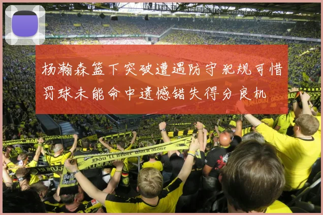 杨瀚森篮下突破遭遇防守犯规可惜罚球未能命中遗憾错失得分良机